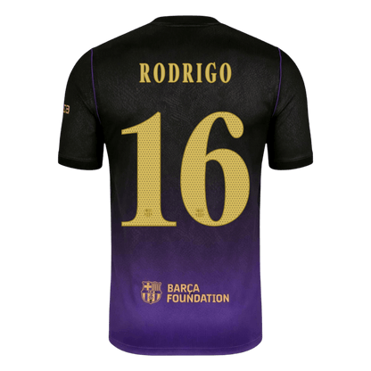 RODRIGO #16 Barcelona Extérieur Maillot 2026/27 Black/Purple - UCL