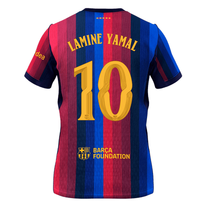 LAMINE YAMAL #10 Barcelone Domicile Maillot 2026/27 Bleu&Grenat - UCL