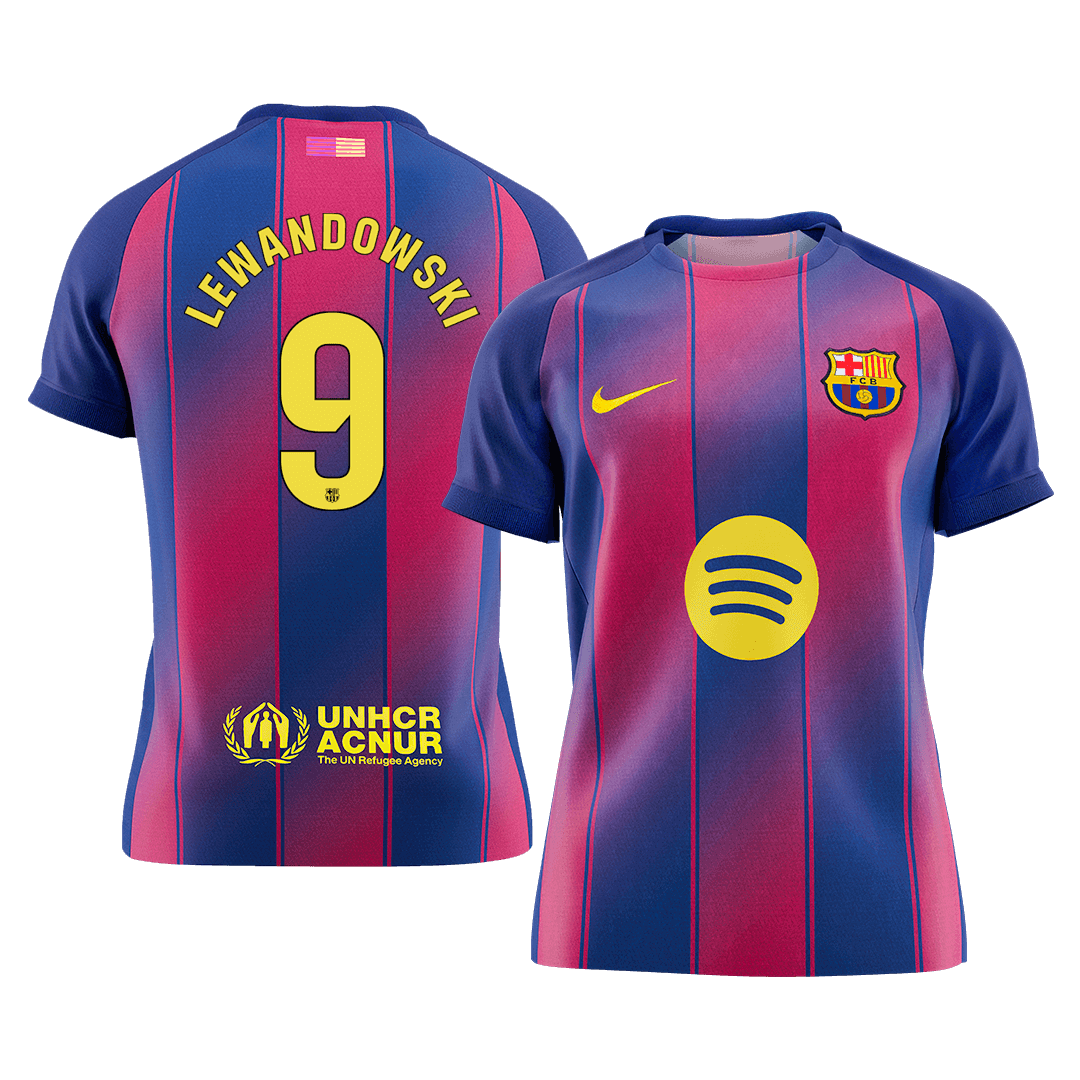 LEWANDOWSKI #9 Barcelone Maillot Domicile 2025/26 Rouge&Bleu - Super