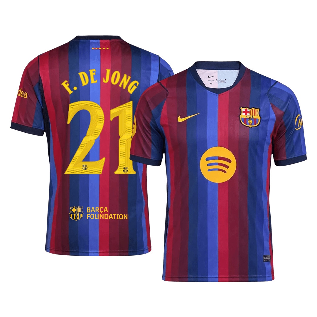 F. DE JONG #21 Barcelona Domicile Maillot 2026/27 Blue&Garnet - UCL