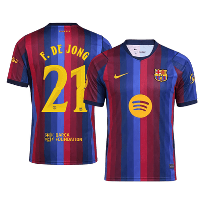 F. DE JONG #21 Barcelona Domicile Maillot 2026/27 Blue&Garnet - UCL
