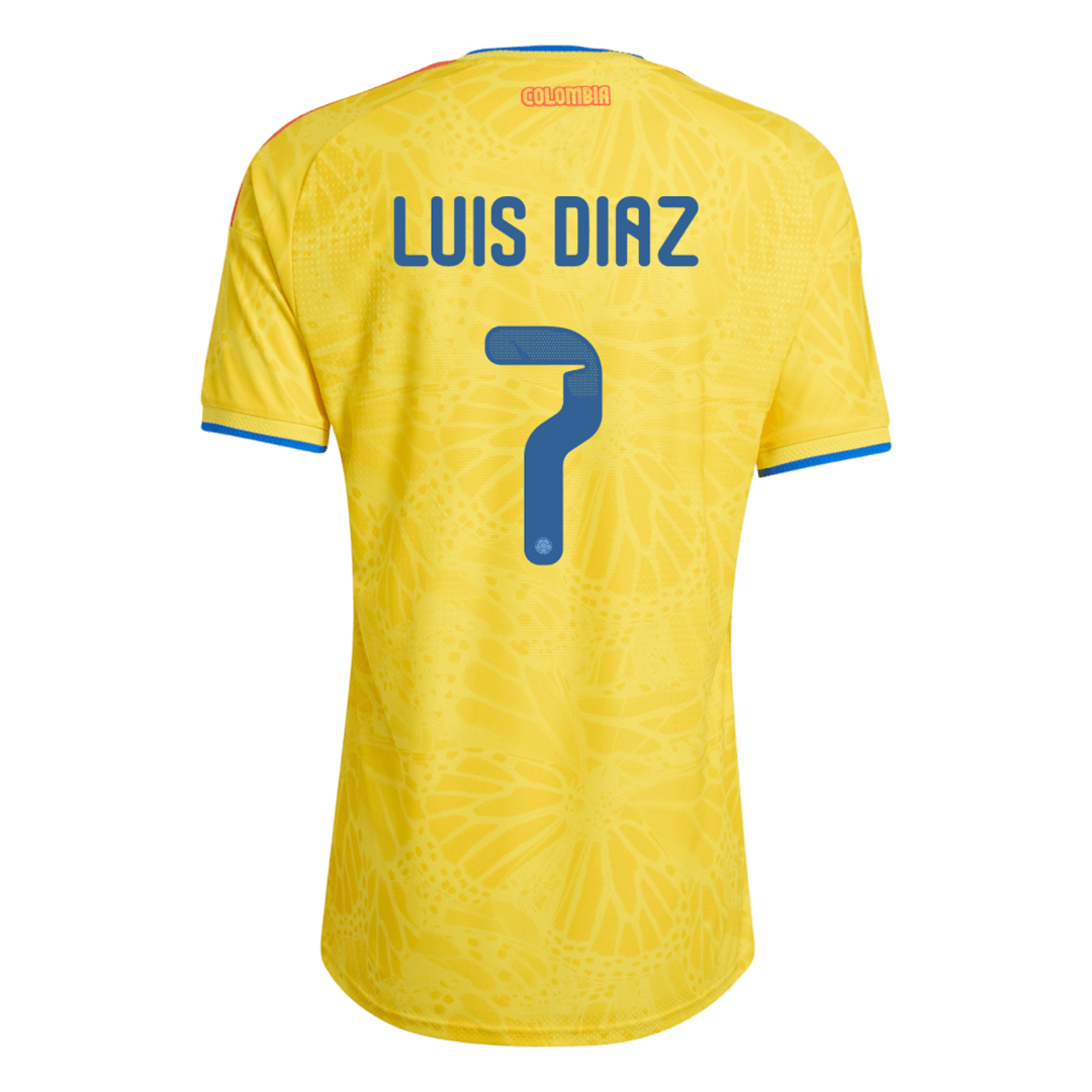 LUIS DÍAZ #7 Colombie Maillot Domicile - Coupe du Monde 2026 Jaune Joueur