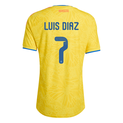 LUIS DÍAZ #7 Colombie Maillot Domicile - Coupe du Monde 2026 Jaune Joueur