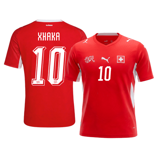 XHAKA #10 Switzerland Home Shirt - World Cup 2026 Red
