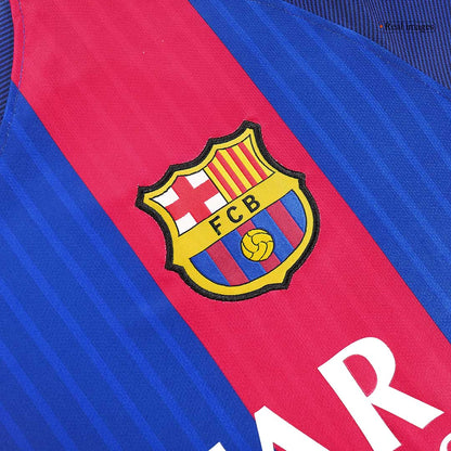 Retro MESSI #10 Barcelona Domicile Maillot 2016/17 Rouge&Bleu