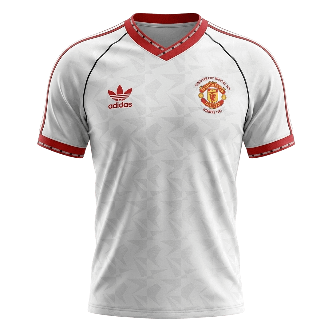 Maillot Rétro Manchester United Extérieur 1991 Blanc