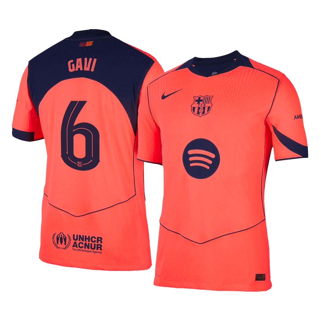 GAVI #6 Barcelone Troisième Maillot 2025/26 Orange Joueur - UCL