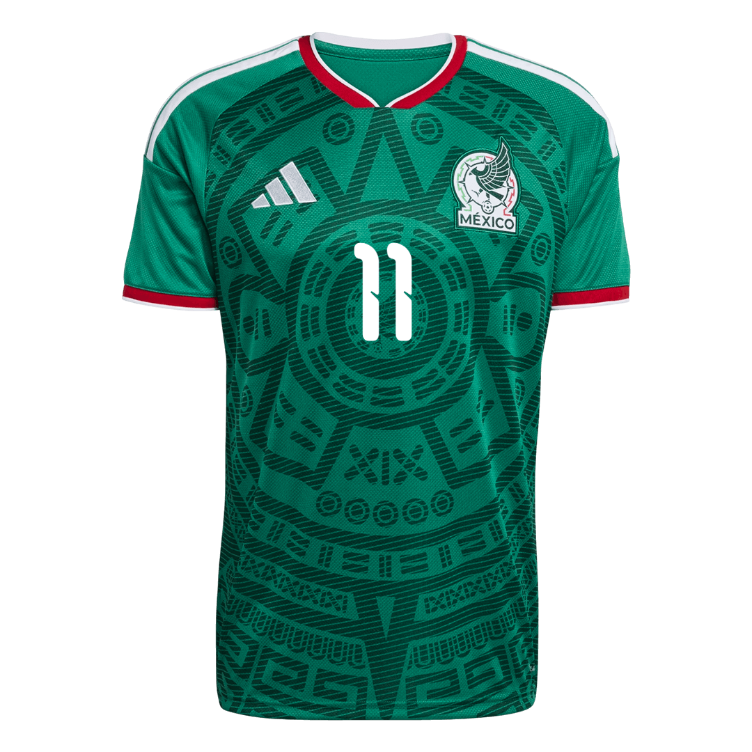 S.GIMENEZ #11 Mexico Home Shirt - 2026 World Cup Green - Superb