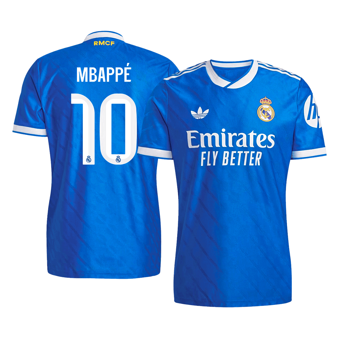 MBAPPÉ #10 Real Madrid Troisième Maillot 2025/26 Bleu Joueur