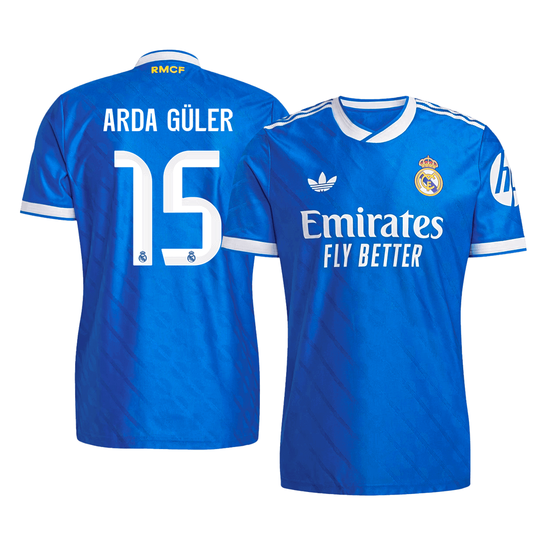 ARDA GÜLER #15 Real Madrid Troisième Maillot 2025/26 Bleu Joueur
