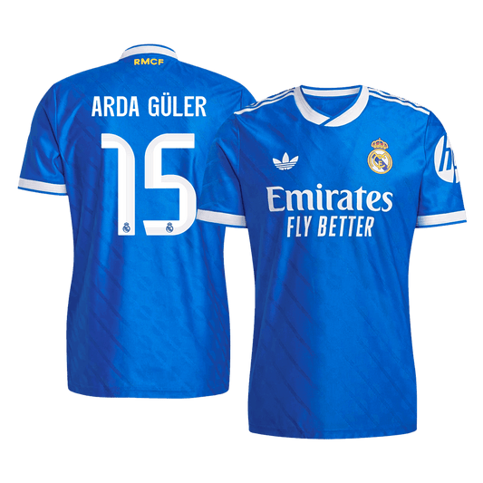 ARDA GÜLER #15 Real Madrid Troisième Maillot 2025/26 Bleu Joueur