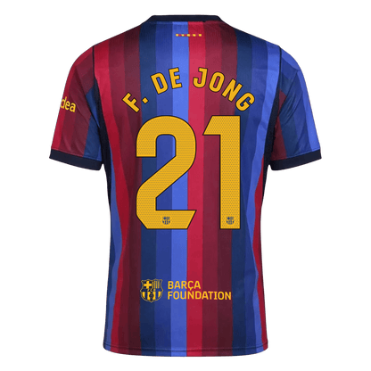 ف. دي يونغ #21 برشلونة القميص الأساسي 2026/27 أزرق وعنابي