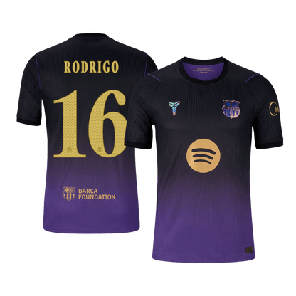 RODRIGO #16 Barcelona Extérieur Maillot 2026/27 Black/Purple Joueur - UCL