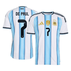 DE PAUL #7 Argentine Domicile Maillot - Coupe du Monde 2026 Bleu&Blanc Joueur