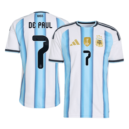 DE PAUL #7 Argentine Domicile Maillot - Coupe du Monde 2026 Bleu&Blanc Joueur