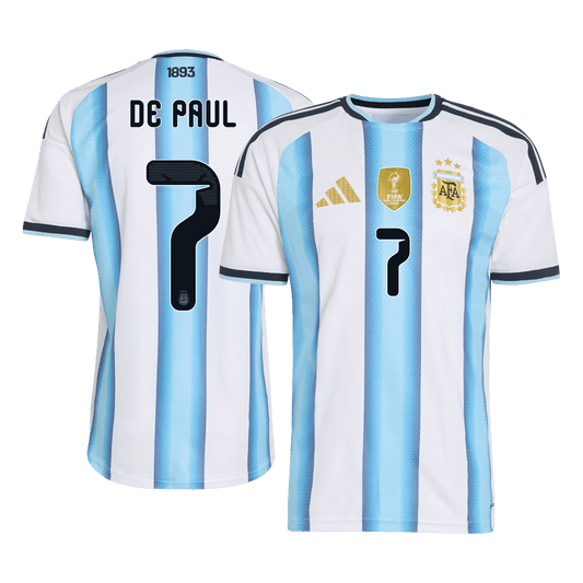 DE PAUL #7 Argentine Domicile Maillot - Coupe du Monde 2026 Bleu&Blanc Joueur