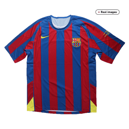 Maillot Rétro Domicile Barcelone 2005/06 Rouge&Bleu - UCL