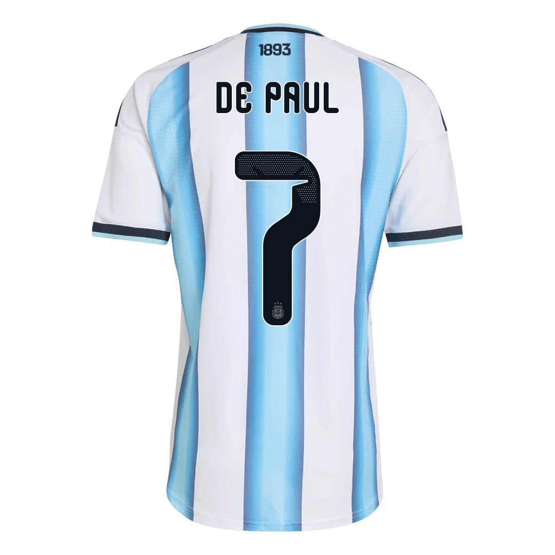 DE PAUL #7 Argentine Domicile Maillot - Coupe du Monde 2026 Bleu&Blanc Joueur
