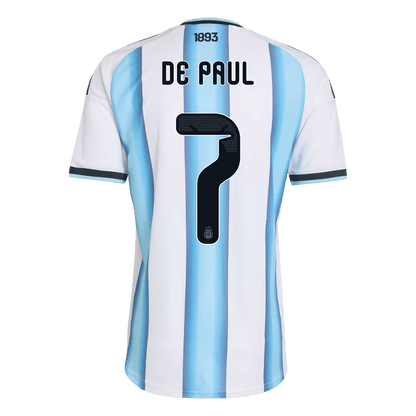 DE PAUL #7 Argentine Domicile Maillot - Coupe du Monde 2026 Bleu&Blanc Joueur