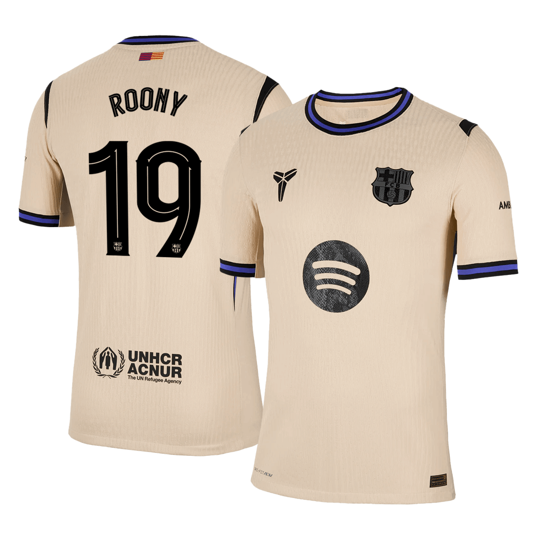 ROONY #19 Barcelone Maillot Extérieur 2025/26 Jaune Joueur - UCL