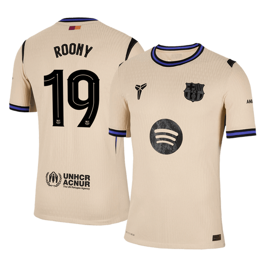ROONY #19 Barcelone Maillot Extérieur 2025/26 Jaune Joueur - UCL