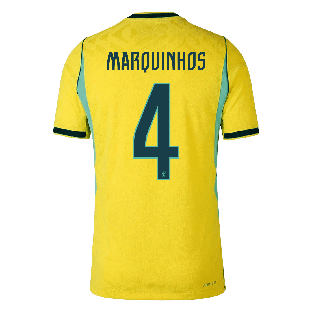 MARQUINHOS #4 Brazil Home Jersey - 2026 World Cup Yellow Player