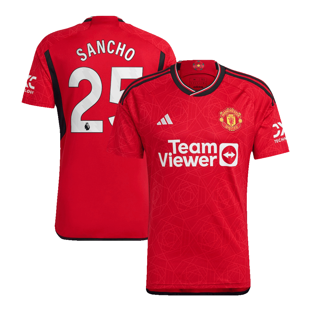 SANCHO #25 Manchester United Domicile Maillot 2023/24 Rouge