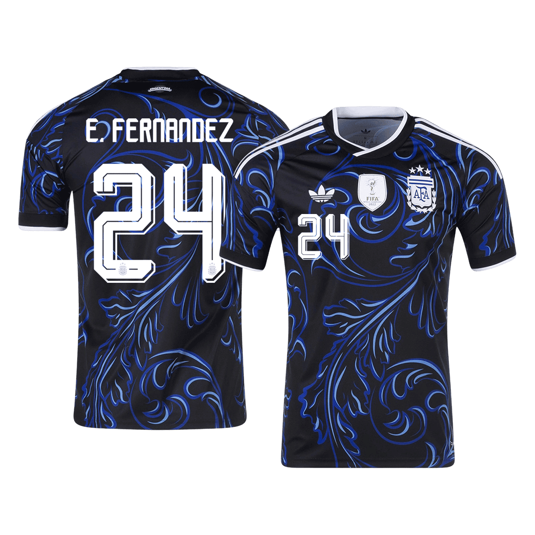 E. FERNANDEZ #24 Argentine Maillot Extérieur - Coupe du Monde 2026 Noir