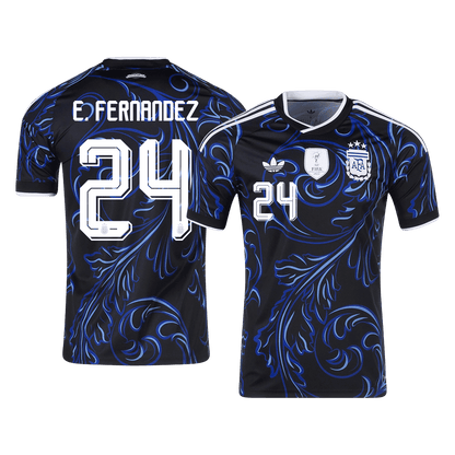 E. FERNANDEZ #24 Argentine Maillot Extérieur - Coupe du Monde 2026 Noir