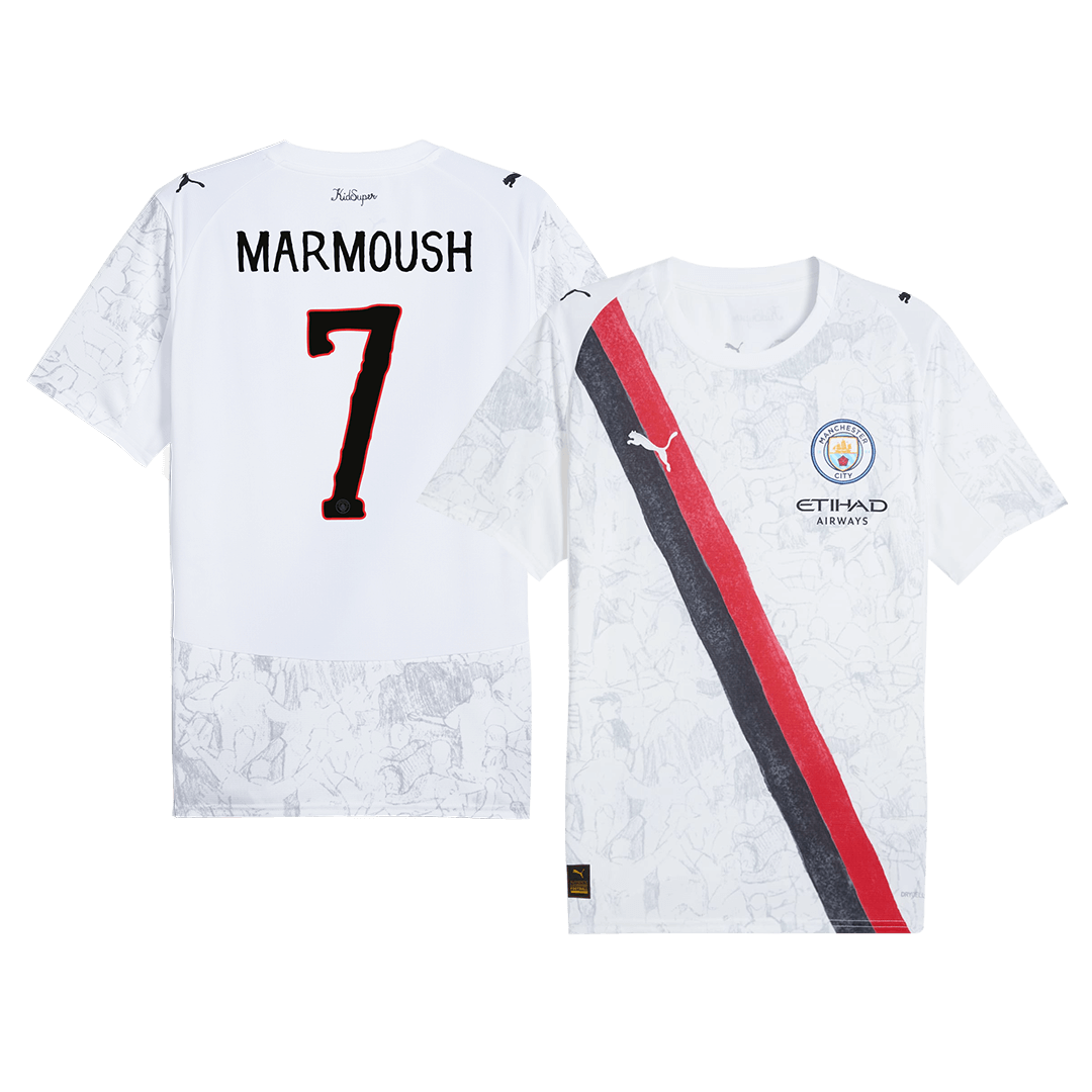MARMOUSH #7 Manchester City Maillot - Coupe du Monde 2025/26 Blanc