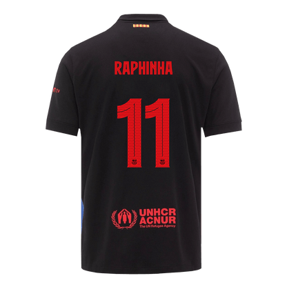 RAPHINHA #11 Barcelone Maillot Extérieur 2024/25 Noir - UCL