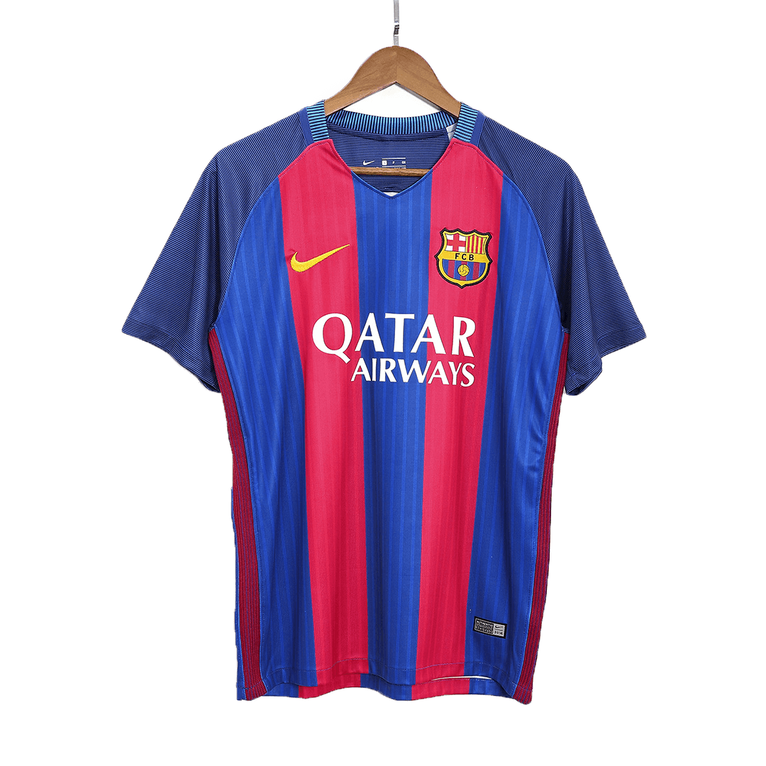 Retro Barcelona Domicile Maillot 2016/17 Rouge&Bleu