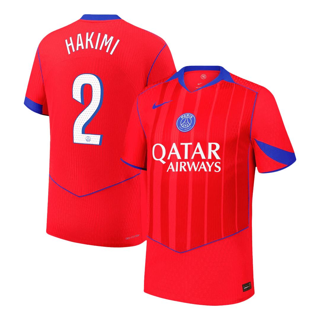 HAKIMI #2 PSG Third Maillot 2025/26 Rouge Joueur