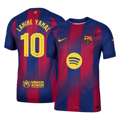 LAMINE YAMAL #10 Barcelona Domicile Maillot 2025/26 Rouge&Bleu Joueur - UCL