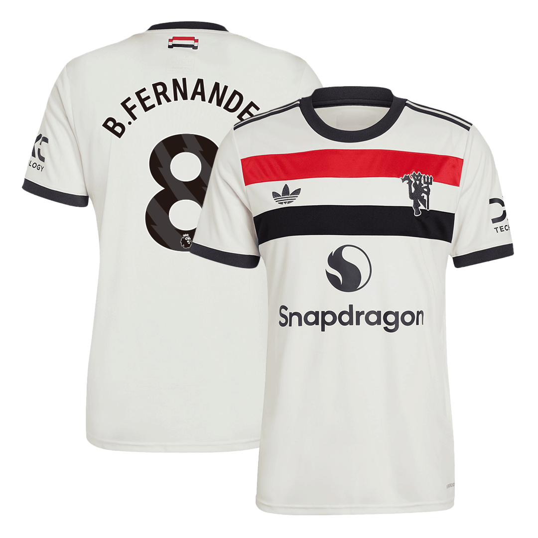B.FERNANDES #8 Manchester United Troisième Maillot 2024/25 Blanc