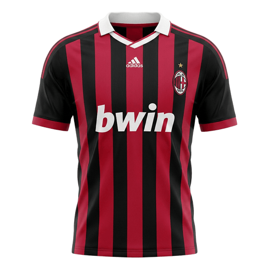 Maillot Domicile Rétro AC Milan 2009/10 Rouge&Noir