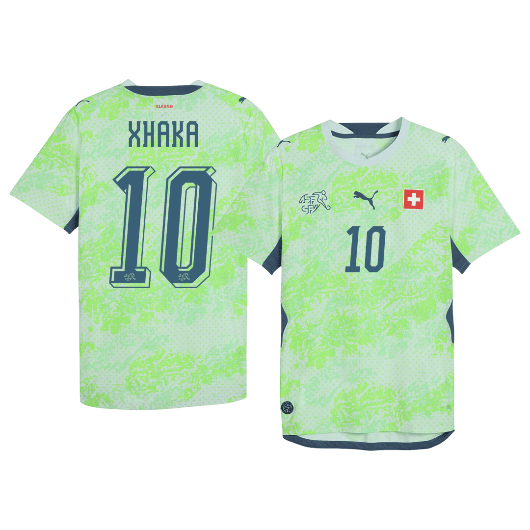 XHAKA #10 Suisse Extérieur Maillot - Coupe du Monde 2026 Vert