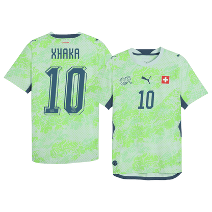 XHAKA #10 Suisse Extérieur Maillot - Coupe du Monde 2026 Vert
