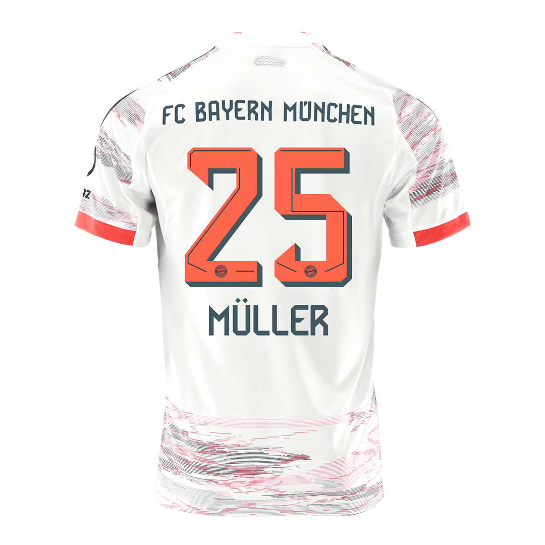 MÜLLER #25 Maillot Extérieur Bayern Munich 2025/26 Blanc