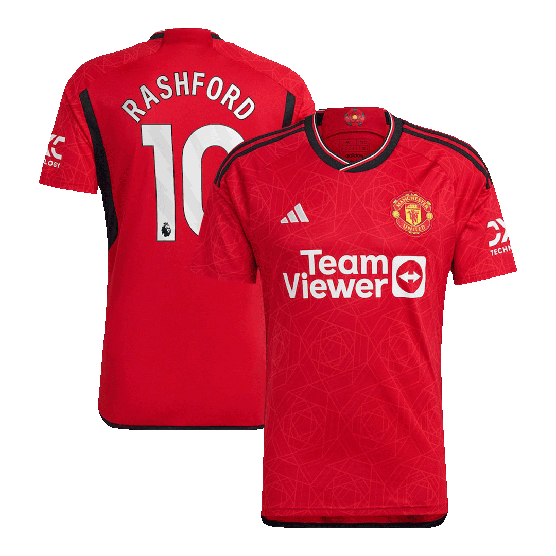 RASHFORD #10 Manchester United Domicile Maillot 2023/24 Rouge