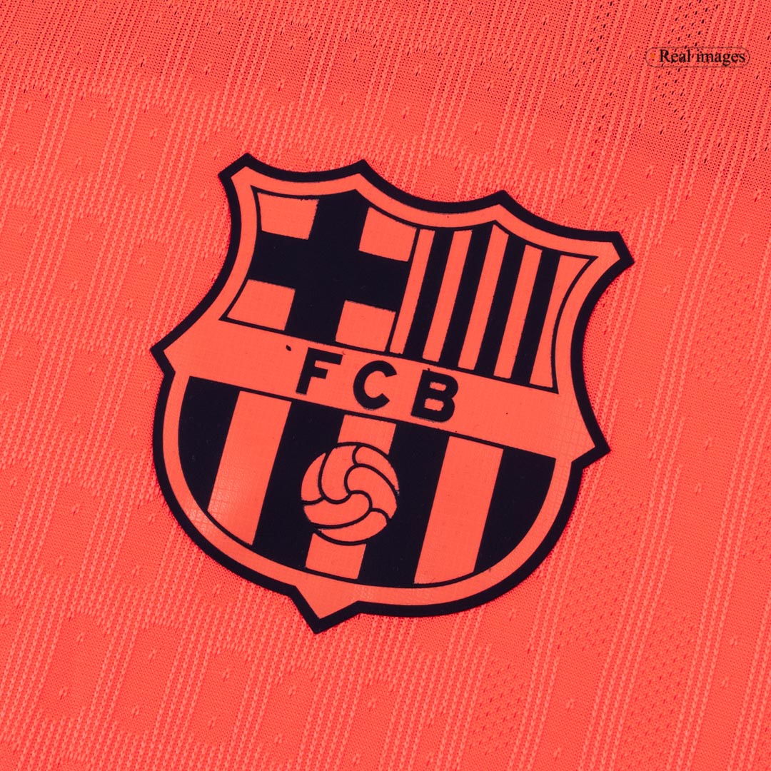F.DE JONG #21 Barcelona Third Maillot 2025/26 Orange Joueur - UCL