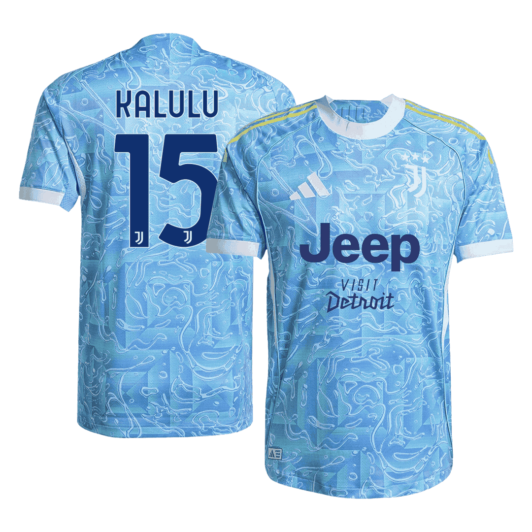 KALULU #15 Juventus Maillot Extérieur 2025/26 Bleu Joueur
