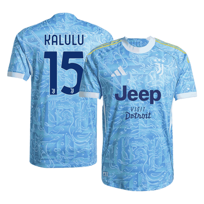 KALULU #15 Juventus Maillot Extérieur 2025/26 Bleu Joueur