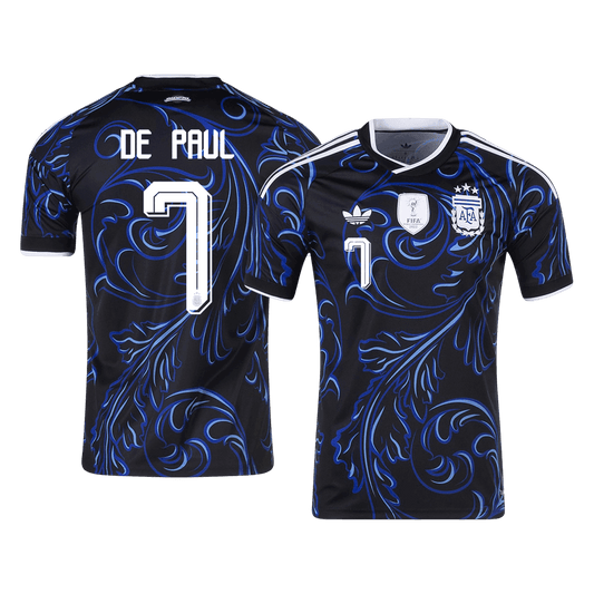 DE PAUL #7 Argentine Maillot Extérieur - Coupe du Monde 2026 Noir