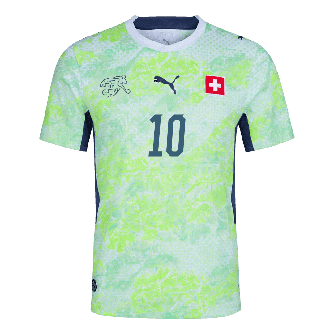XHAKA #10 Maillot Suisse Extérieur - Coupe du Monde 2026 Vert Joueur