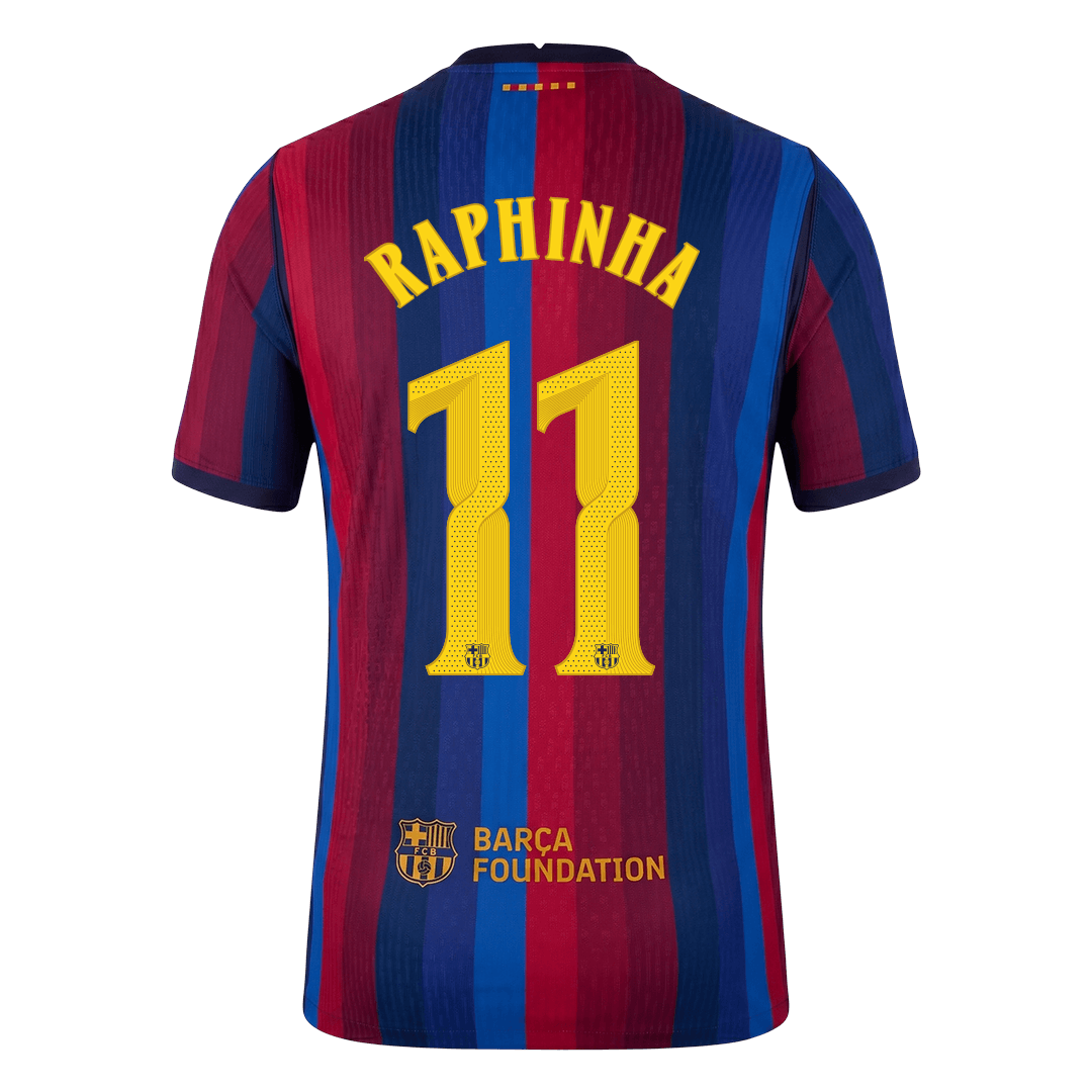 RAPHINHA #11 Barcelona Domicile Maillot 2026/27 Rouge&Bleu Joueur - UCL