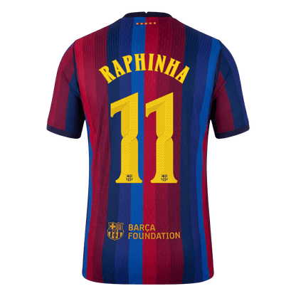 RAPHINHA #11 Barcelona Domicile Maillot 2026/27 Rouge&Bleu Joueur - UCL
