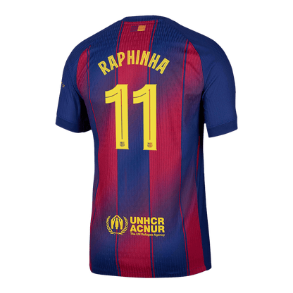 RAPHINHA #11 Barcelone Domicile Maillot 2025/26 Rouge&Bleu Joueur - UCL