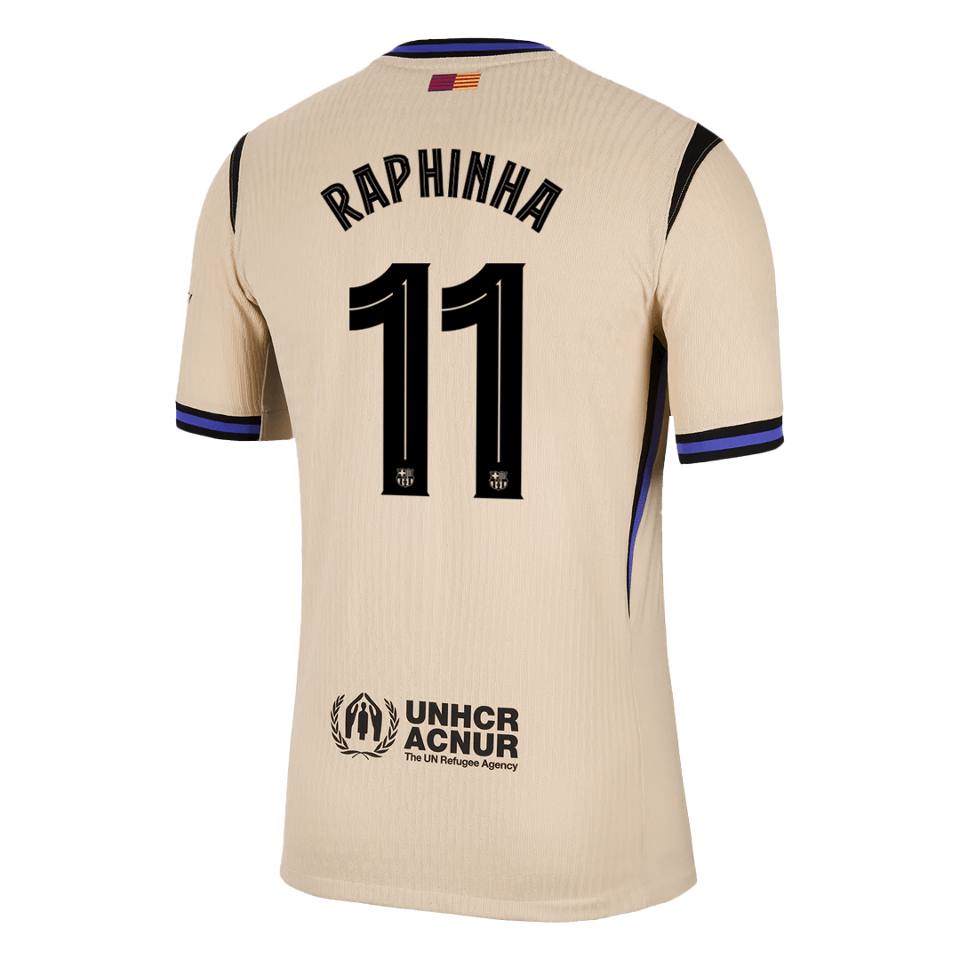 RAPHINHA #11 Barcelone Maillot Extérieur 2025/26 Jaune Joueur - UCL