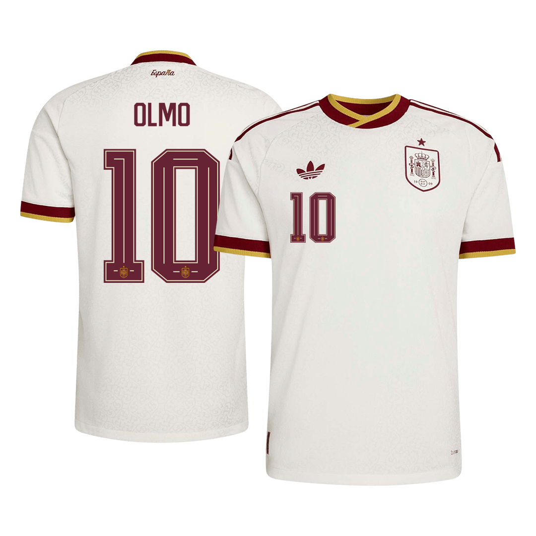 OLMO #10 Maillot Espagne Extérieur - Coupe du Monde 2026 Blanc Joueur